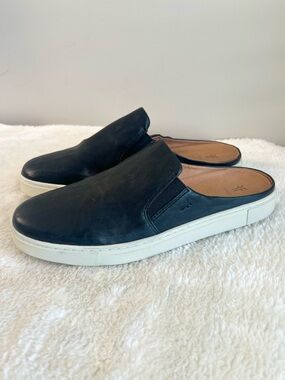 Frye Slip-On Backless Leather Sneakers Black